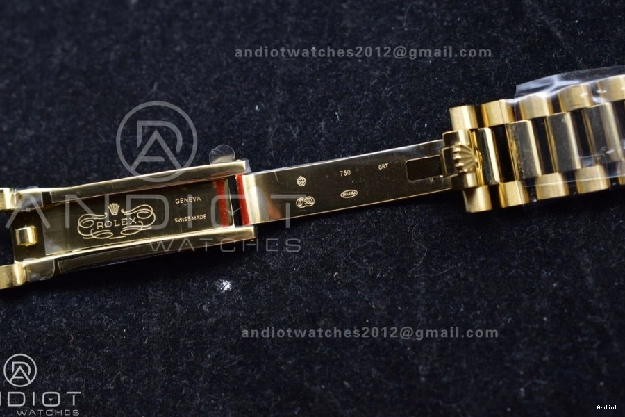 904L QF Stick Best Dial 36 on Gold DayDate YG with (Gain Weight) President vr3255 V5 Diamond Edition Steel Bracelet 1125